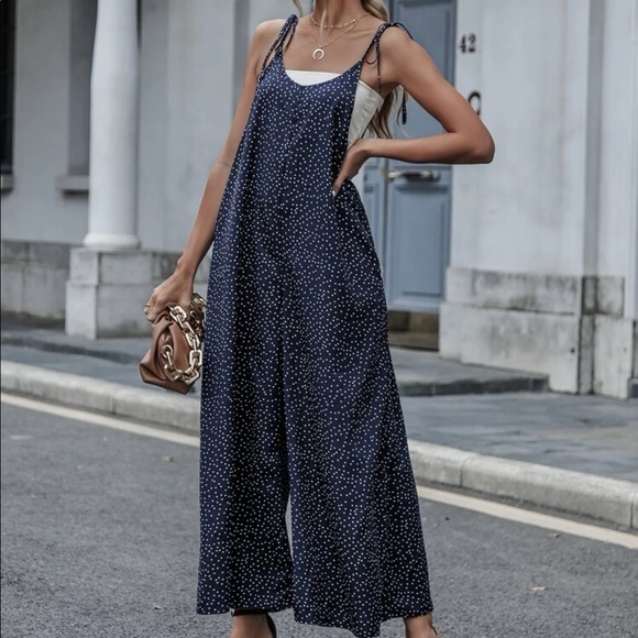 Boho polka dot knot cami jumpsuit - Picture 11 of 16